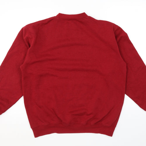 Zantos Mens Red Polyester Pullover Sweatshirt Size M