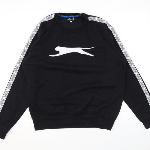 Slazenger Mens Black Cotton Pullover Sweatshirt Size L - Logo