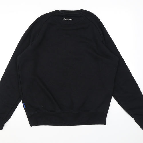 Slazenger Mens Black Cotton Pullover Sweatshirt Size L - Logo
