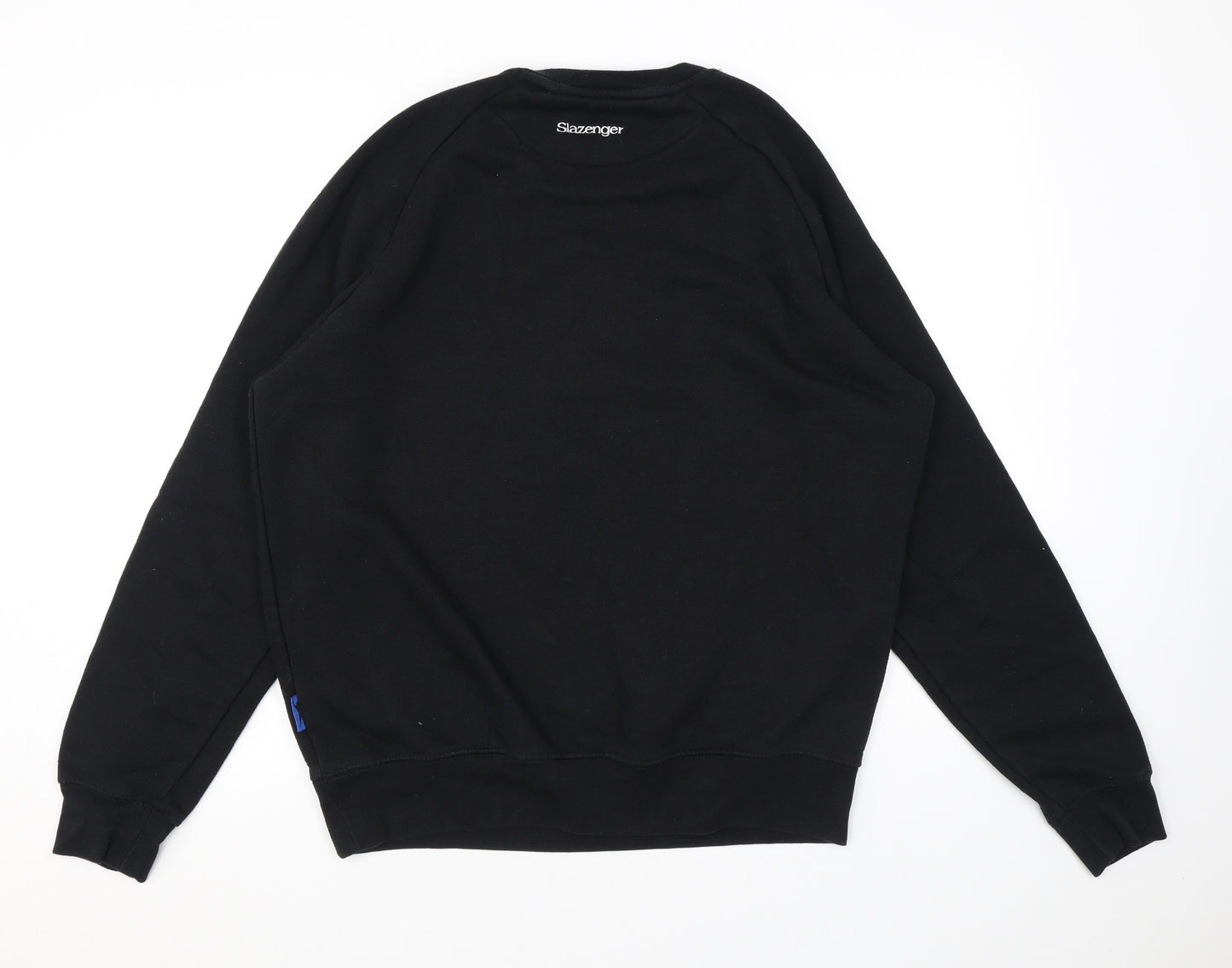 Slazenger Mens Black Cotton Pullover Sweatshirt Size L - Logo