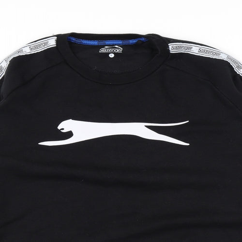 Slazenger Mens Black Cotton Pullover Sweatshirt Size L - Logo