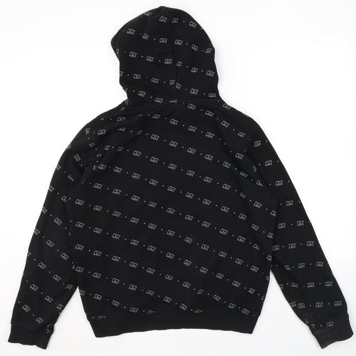 New Look Boys Black Geometric Cotton Pullover Hoodie Size 14-15 Years Pullover - NYC