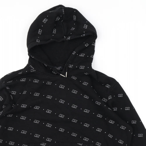 New Look Boys Black Geometric Cotton Pullover Hoodie Size 14-15 Years Pullover - NYC
