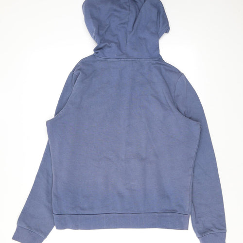 PINK Womens Blue Cotton Pullover Hoodie Size M Pullover