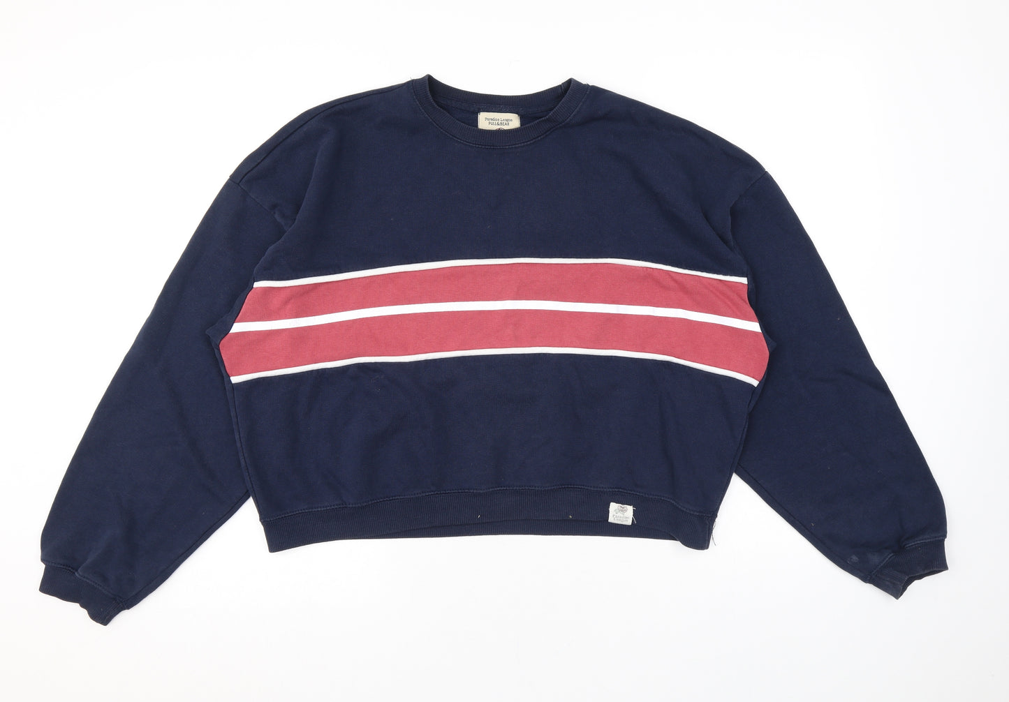 Pull&Bear Womens Blue Cotton Pullover Sweatshirt Size S Pullover