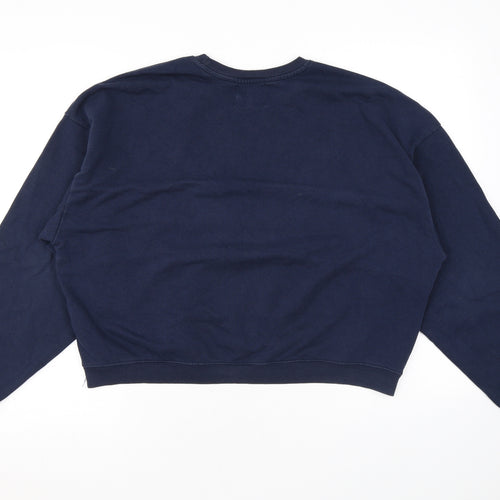 Pull&Bear Womens Blue Cotton Pullover Sweatshirt Size S Pullover