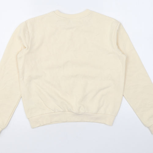H&M Girls Beige Cotton Pullover Sweatshirt Size 10 Years Pullover - Pearls