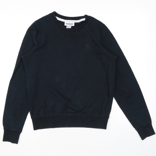 Reebok Mens Black Cotton Pullover Sweatshirt Size XS - Logo