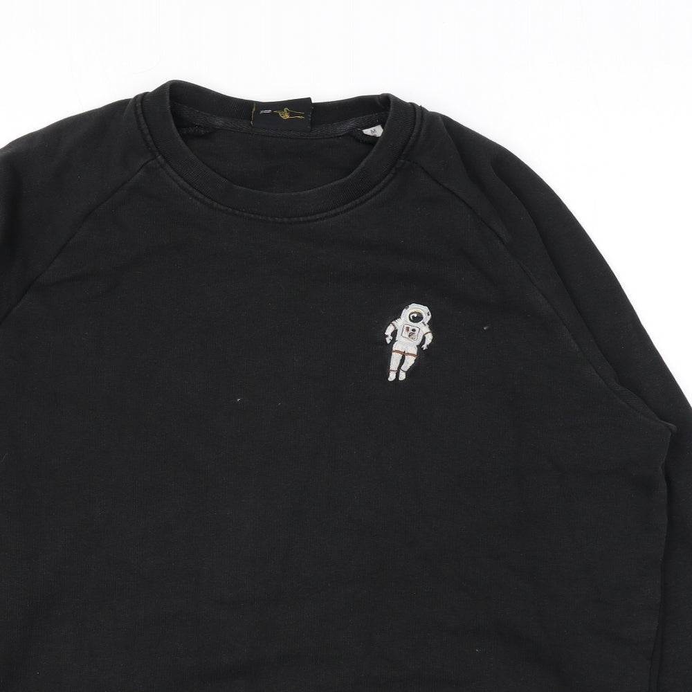 Percival Mens Black Cotton Pullover Sweatshirt Size M - Astronaut