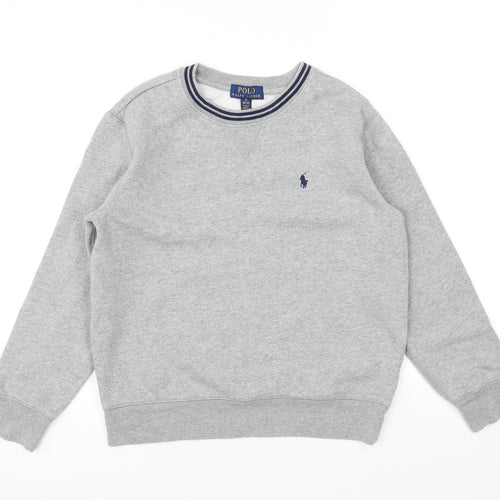 Polo Ralph Lauren Mens Grey Cotton Pullover Sweatshirt Size M - Logo