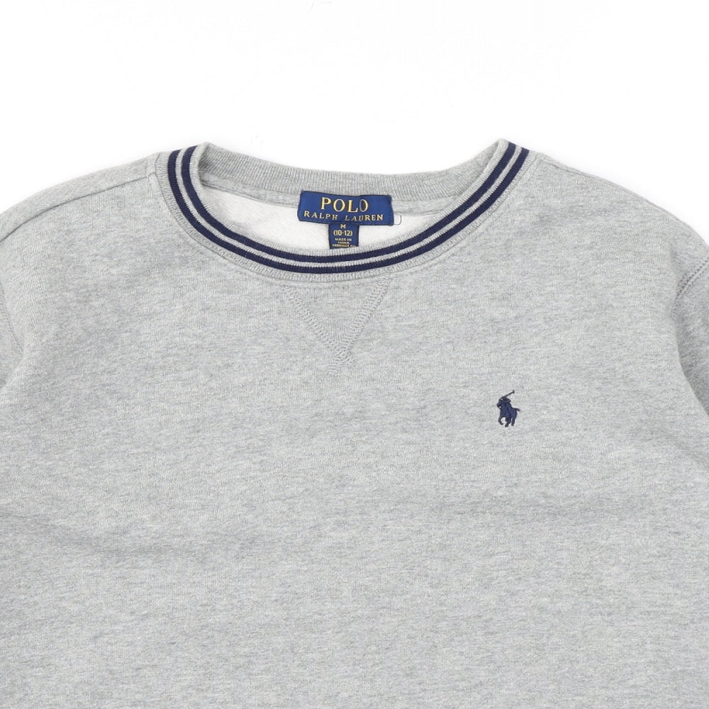 Polo Ralph Lauren Mens Grey Cotton Pullover Sweatshirt Size M - Logo