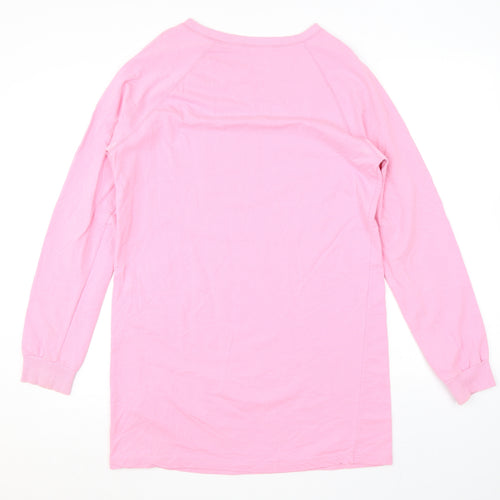 Boohoo Womens Pink Cotton Pullover Sweatshirt Size M Pullover - Girl Power