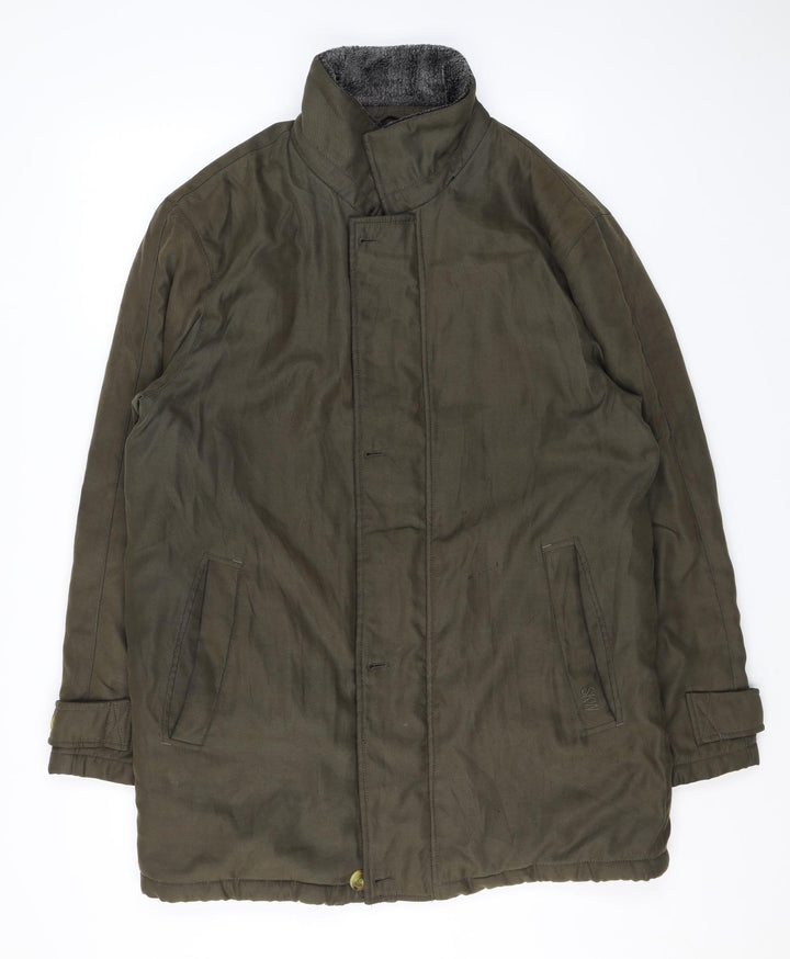 Skywear Mens Green Rain Coat Coat Size 36 Zip