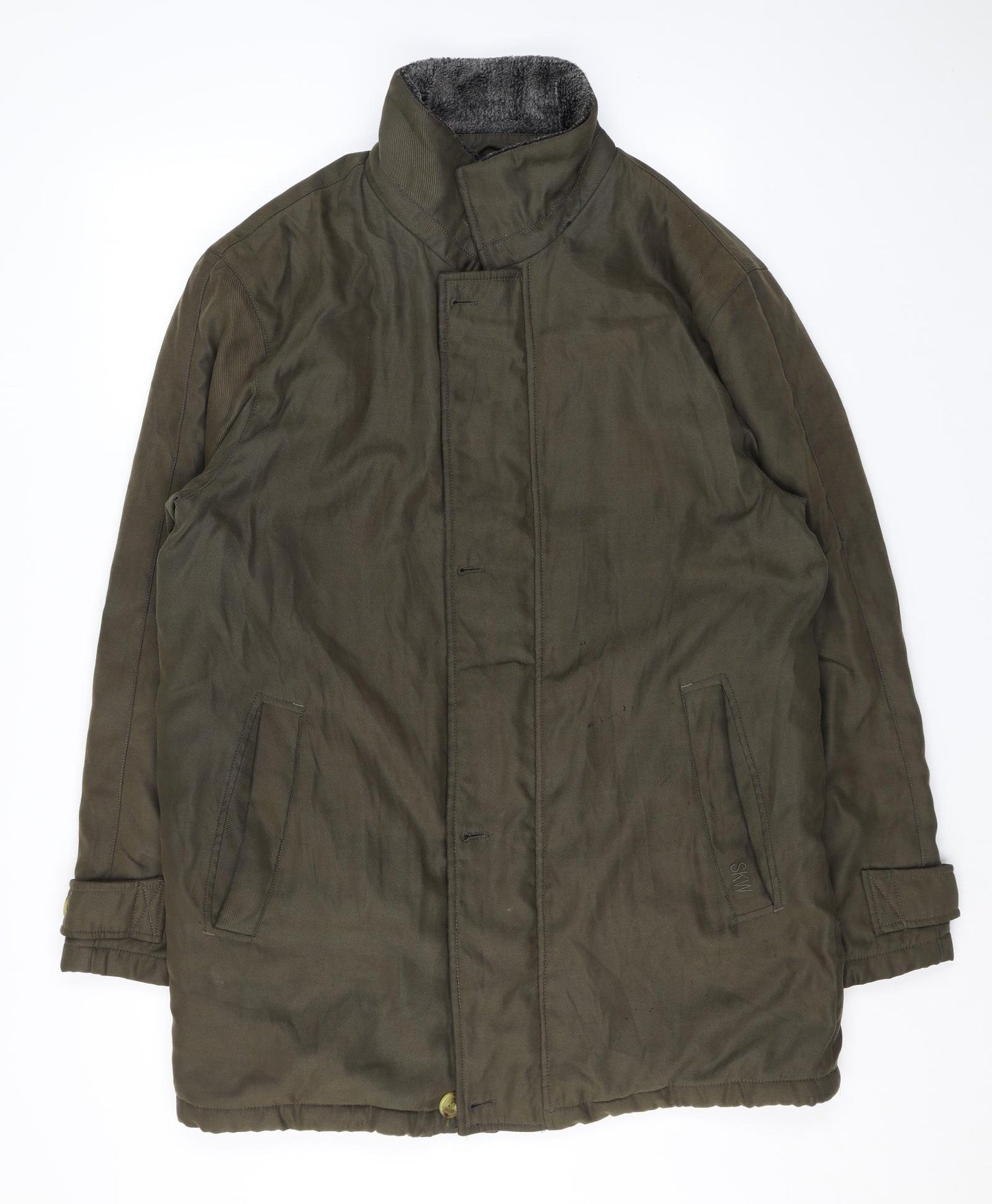 Skywear Mens Green Rain Coat Coat Size 36 Zip