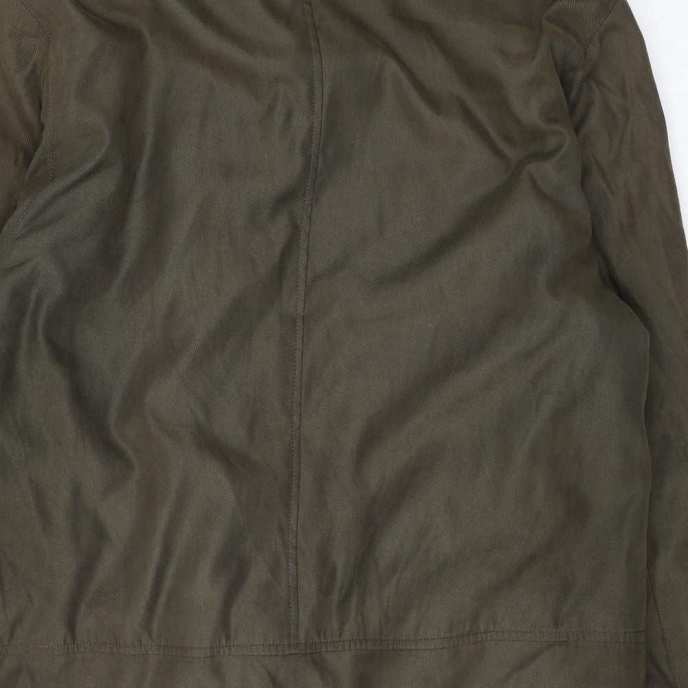 Skywear Mens Green Rain Coat Coat Size 36 Zip