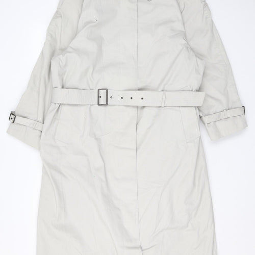 Drizzler Womens Beige Trench Coat Coat Size 18 Button - Belted