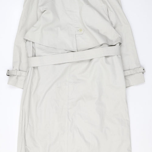 Drizzler Womens Beige Trench Coat Coat Size 18 Button - Belted