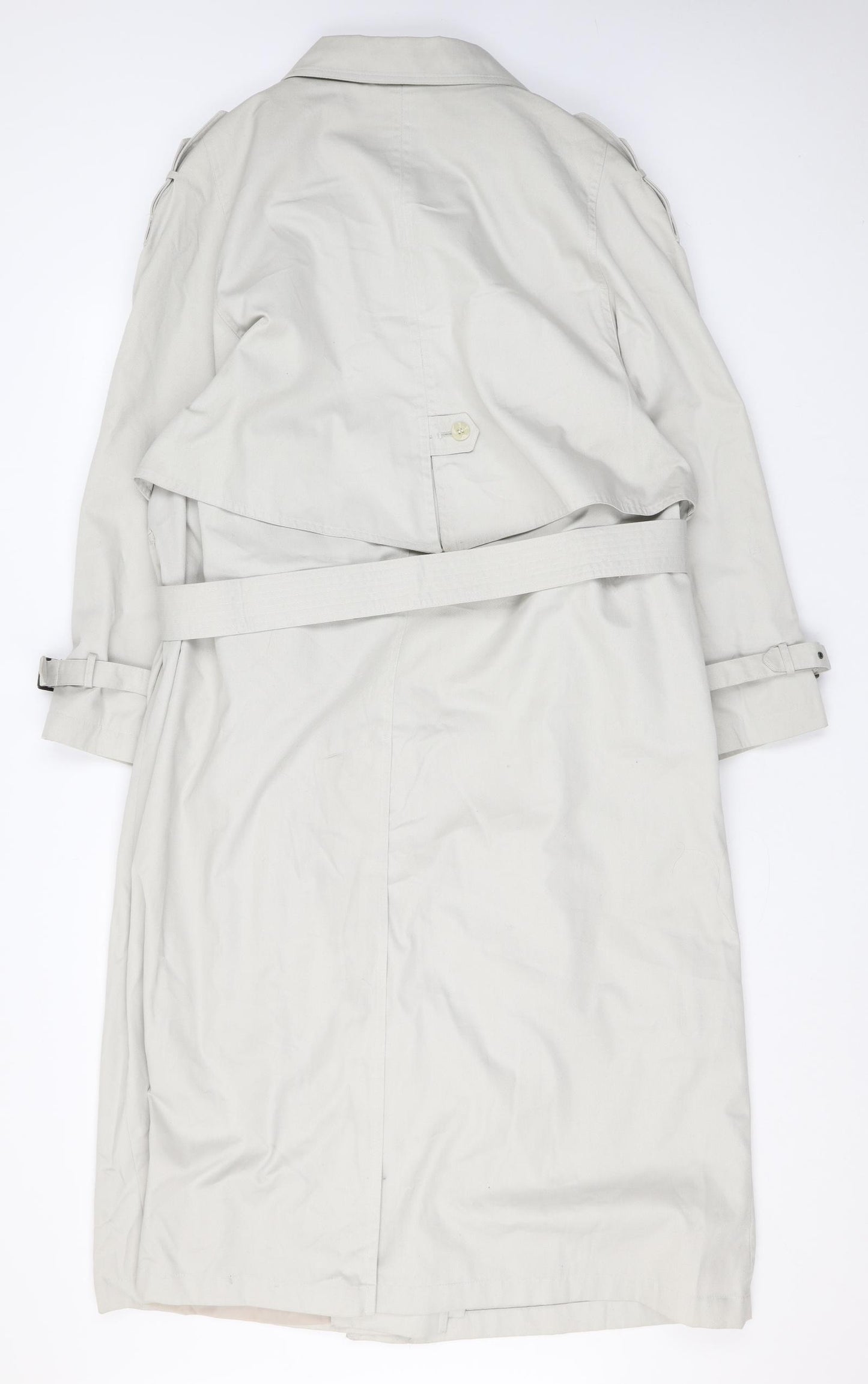 Drizzler Womens Beige Trench Coat Coat Size 18 Button - Belted