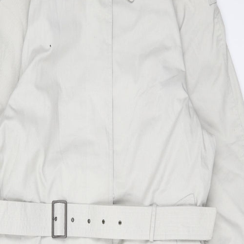 Drizzler Womens Beige Trench Coat Coat Size 18 Button - Belted