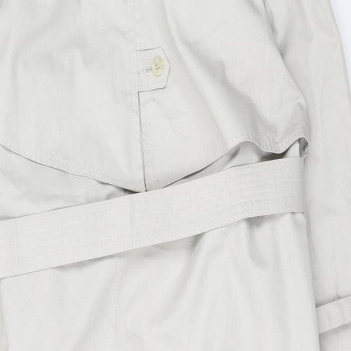 Drizzler Womens Beige Trench Coat Coat Size 18 Button - Belted