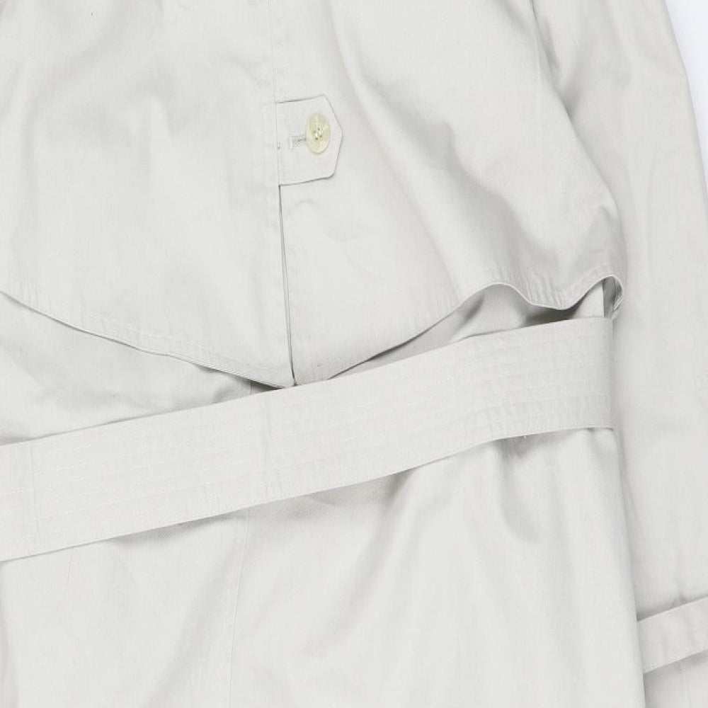 Drizzler Womens Beige Trench Coat Coat Size 18 Button - Belted