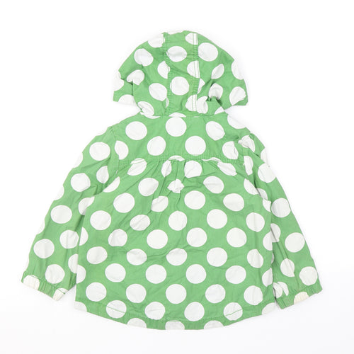NEXT Girls Green Polka Dot Rain Coat Coat Size 2-3 Years Zip
