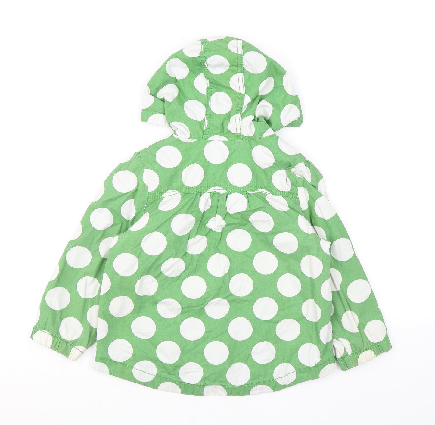 NEXT Girls Green Polka Dot Rain Coat Coat Size 2-3 Years Zip