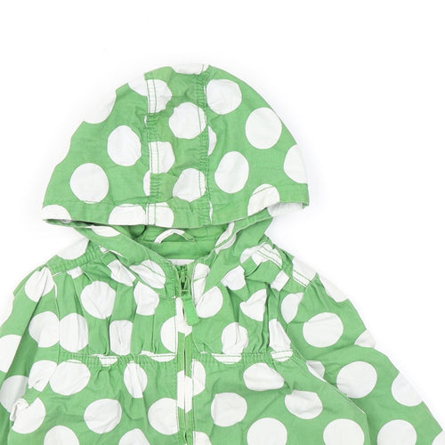 NEXT Girls Green Polka Dot Rain Coat Coat Size 2-3 Years Zip
