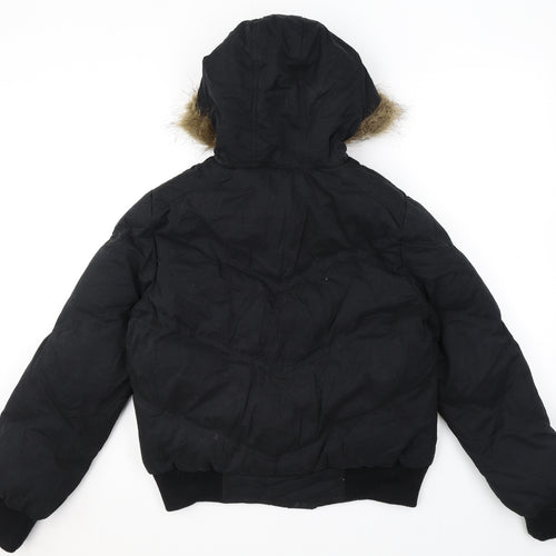 Dorothy Perkins Womens Black Bomber Jacket Coat Size 16 Zip