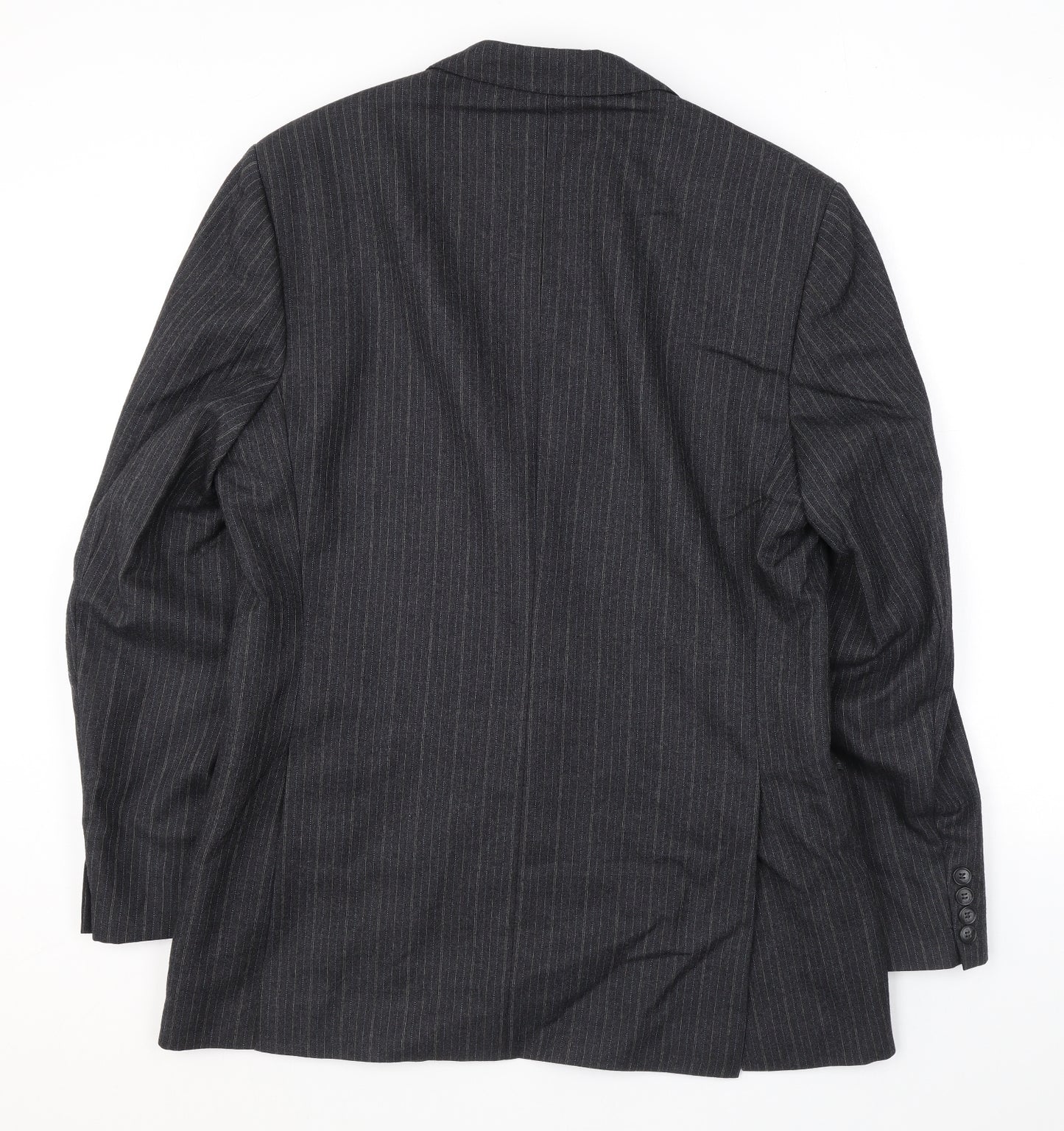 Burton Mens Grey Striped Wool Jacket Suit Jacket Size 40 Regular