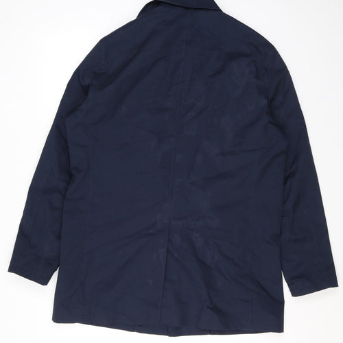 Marks and Spencer Mens Blue Trench Coat Coat Size L Button