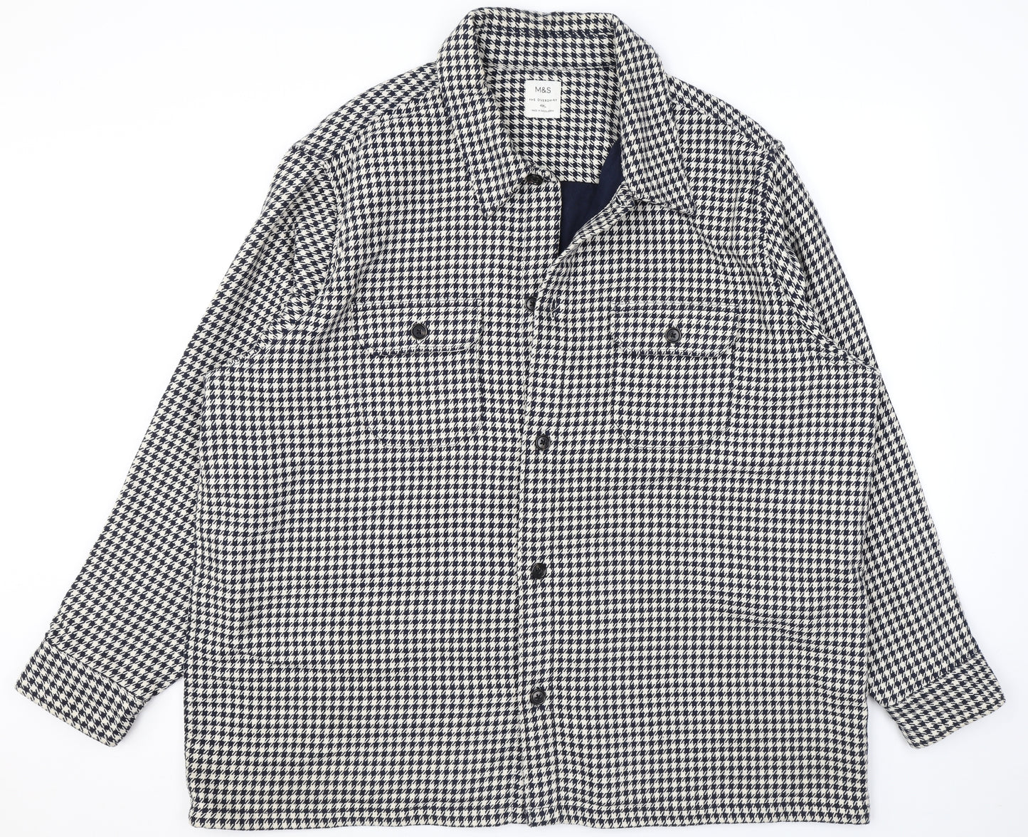 Marks and Spencer Mens Black Geometric Jacket Size 4XL Button
