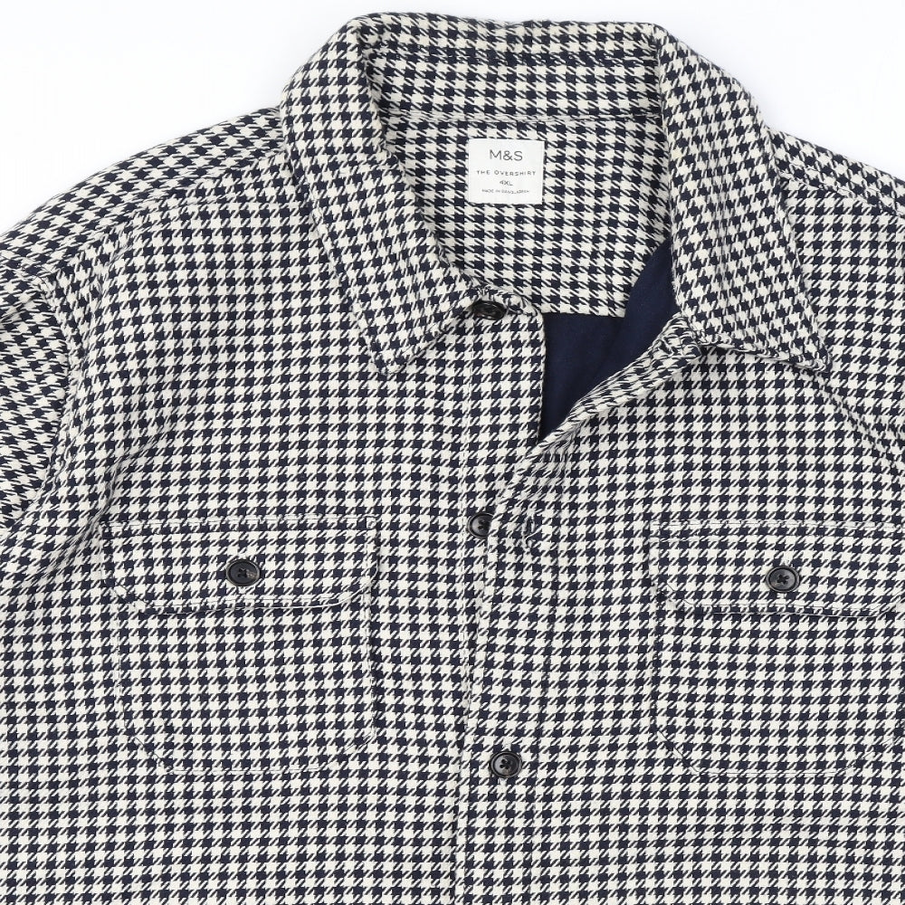 Marks and Spencer Mens Black Geometric Jacket Size 4XL Button