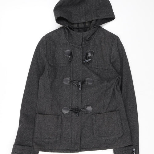 Topshop Womens Grey Overcoat Coat Size 10 Zip