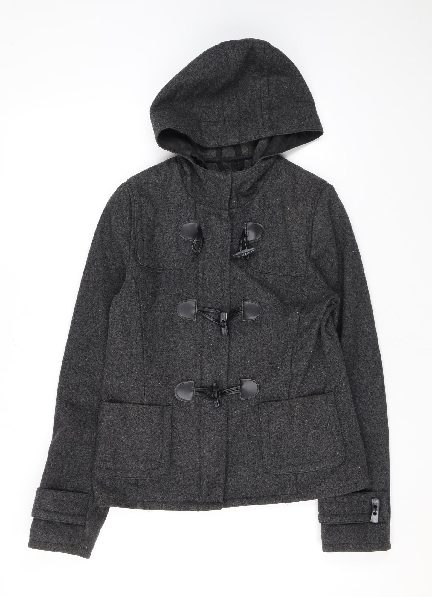 Topshop Womens Grey Overcoat Coat Size 10 Zip