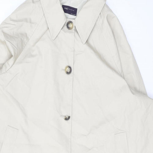 Marks and Spencer Womens Beige Trench Coat Coat Size 22 Button