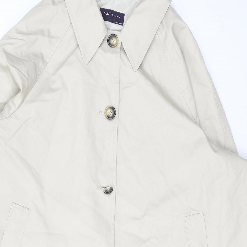 Marks and Spencer Womens Beige Trench Coat Coat Size 22 Button