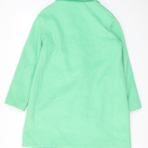 Marks and Spencer Womens Green Overcoat Coat Size 12 Button
