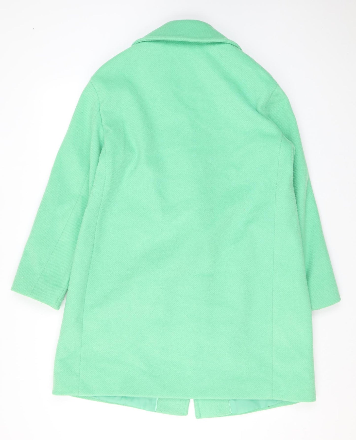 Marks and Spencer Womens Green Overcoat Coat Size 12 Button