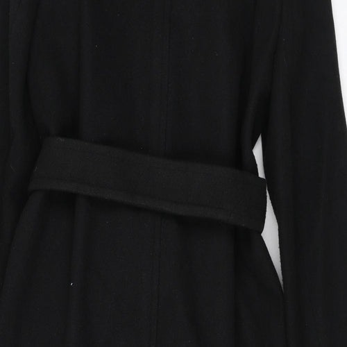 Marks and Spencer Womens Black Overcoat Coat Size 12 Button