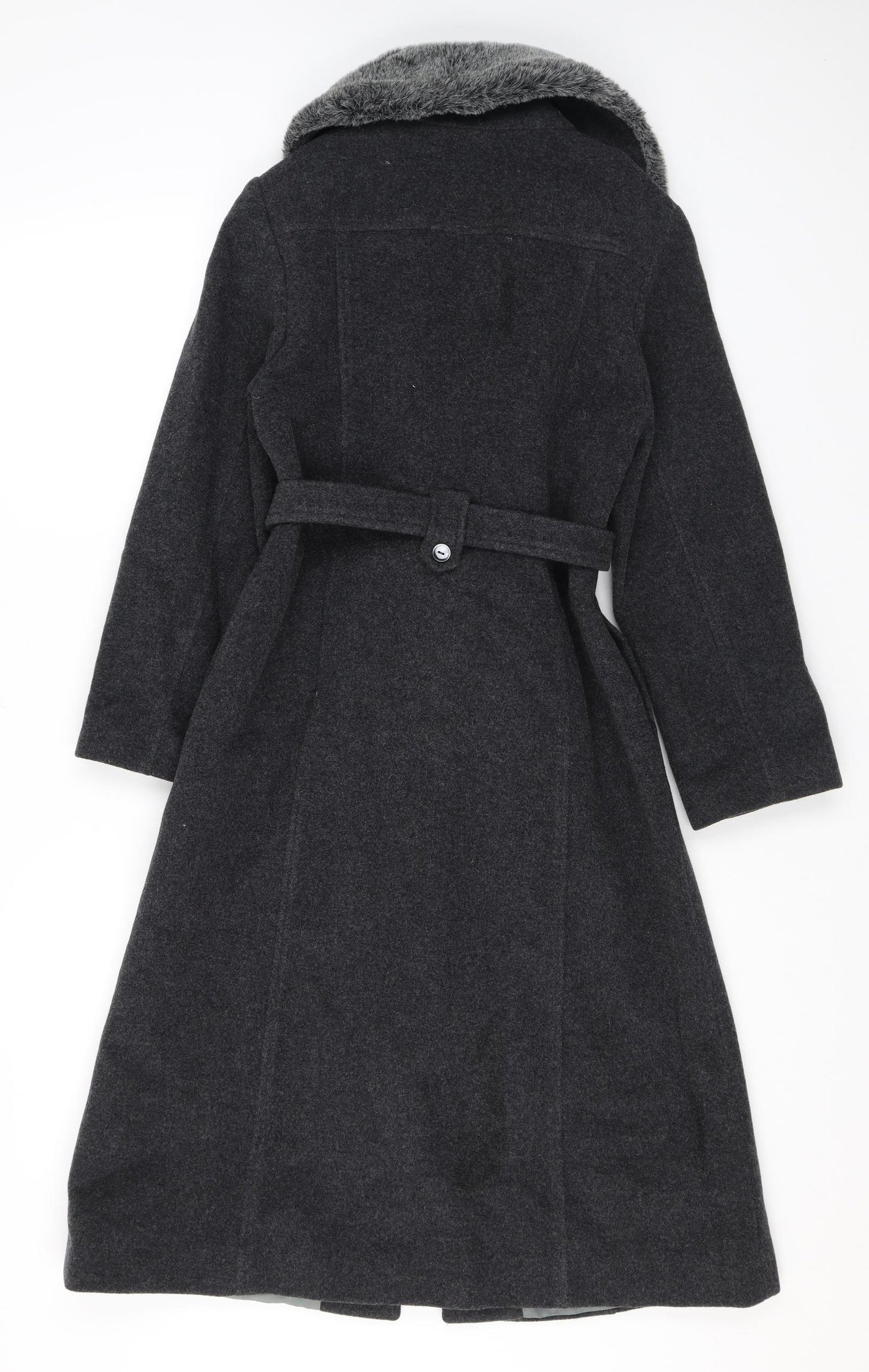 Marks and Spencer Girls Grey Overcoat Coat Size 10 Years Button