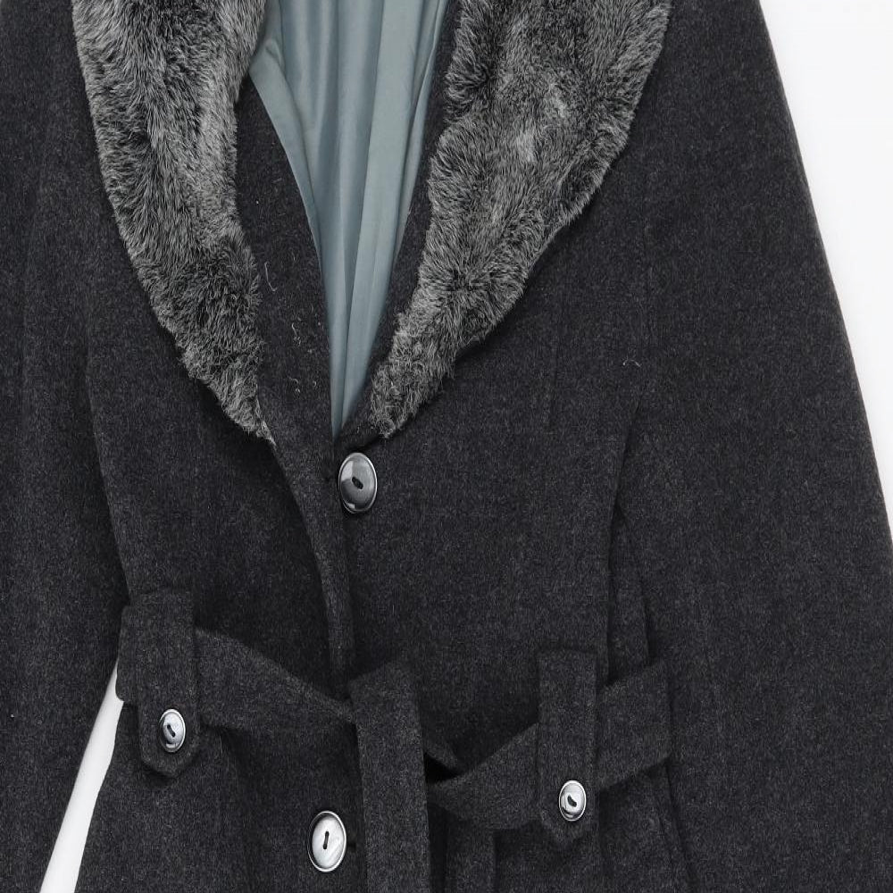 Marks and Spencer Girls Grey Overcoat Coat Size 10 Years Button