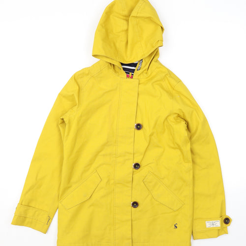 Joules Girls Yellow Rain Coat Coat Size 11-12 Years Zip