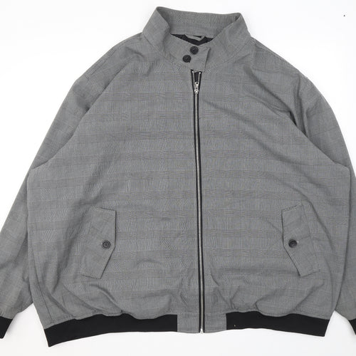 Jacamo Mens Grey Check Bomber Jacket Jacket Size 5XL Zip
