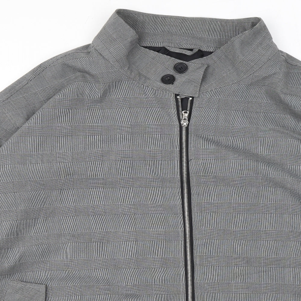 Jacamo Mens Grey Check Bomber Jacket Jacket Size 5XL Zip
