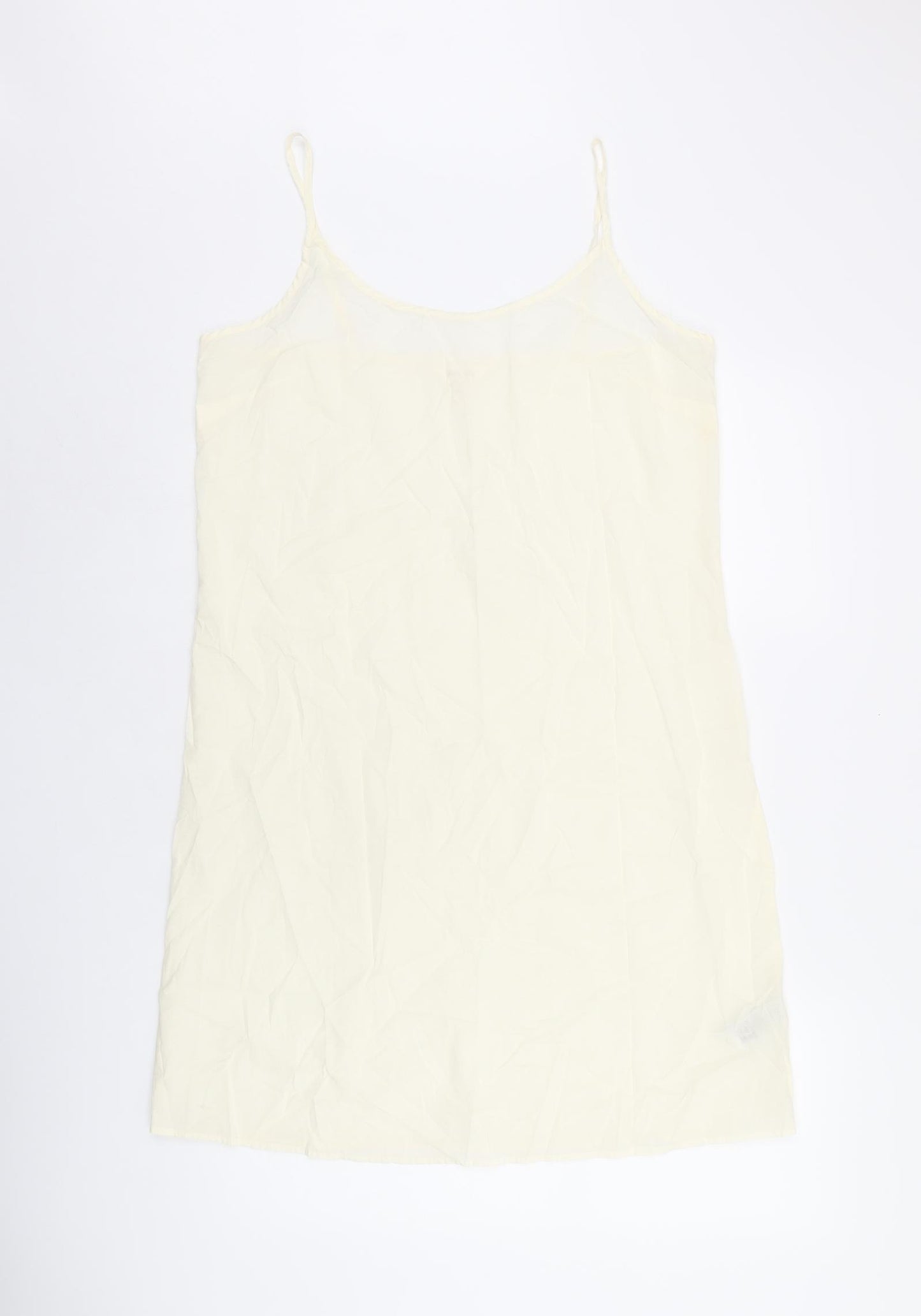 Per Una Womens Ivory Cotton Tank Dress Size 12 Scoop Neck Pullover