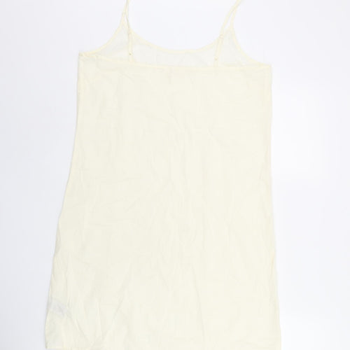 Per Una Womens Ivory Cotton Tank Dress Size 12 Scoop Neck Pullover