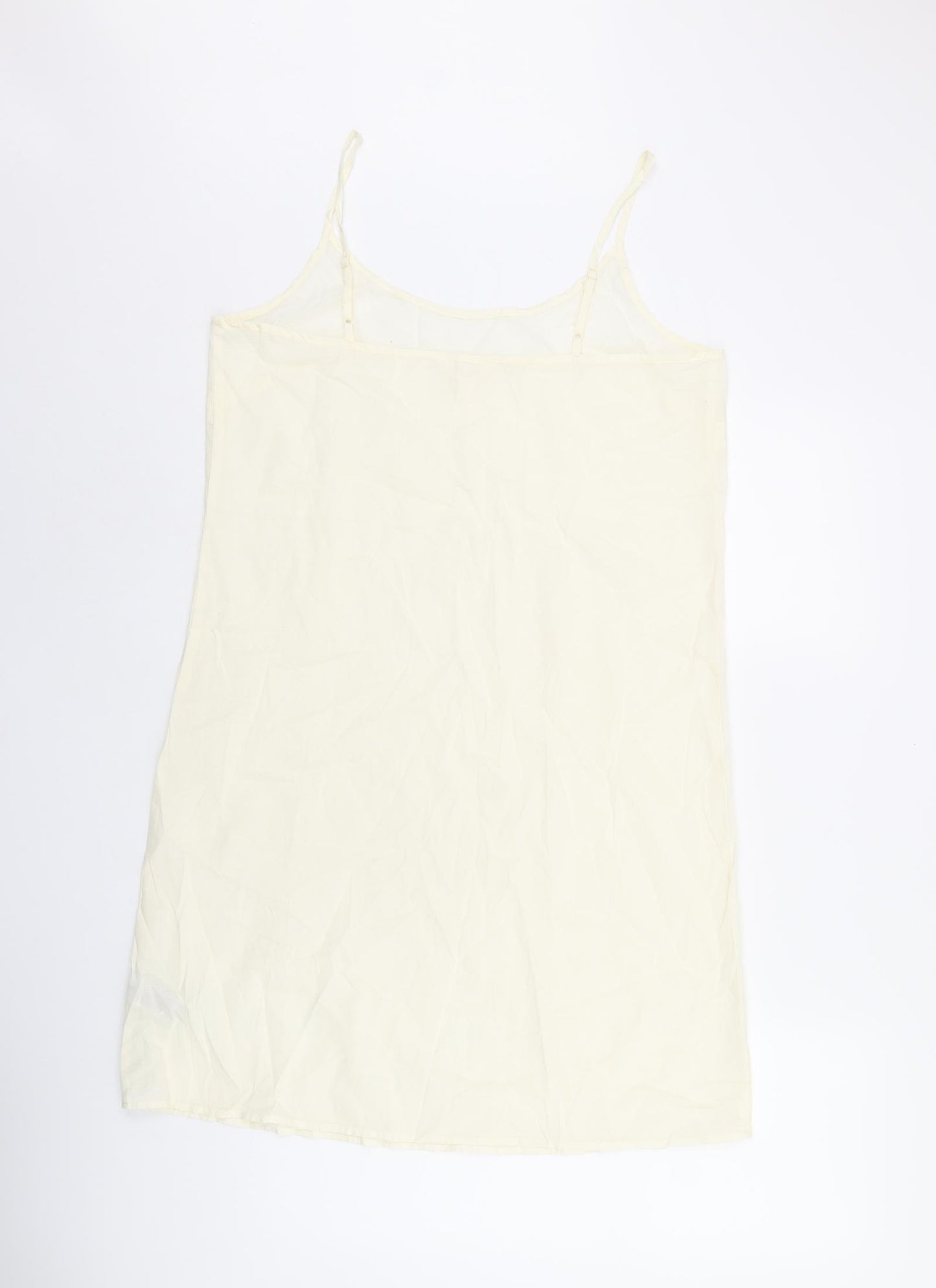 Per Una Womens Ivory Cotton Tank Dress Size 12 Scoop Neck Pullover
