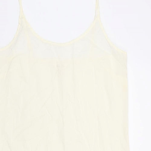 Per Una Womens Ivory Cotton Tank Dress Size 12 Scoop Neck Pullover