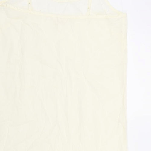 Per Una Womens Ivory Cotton Tank Dress Size 12 Scoop Neck Pullover
